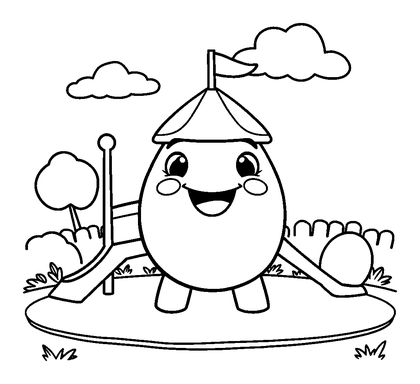 Playground Colouring Page (Toddler, Bold & Easy)