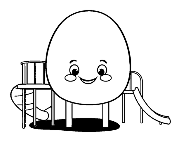 Playground colouring page — free printable for toddlers