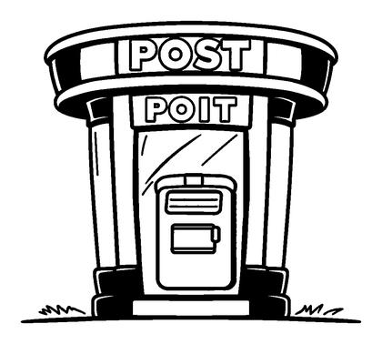 Post Office Colouring Page (Kids, Bold & Easy)