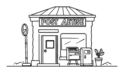 Post Office Colouring Page (Kids, Standard)