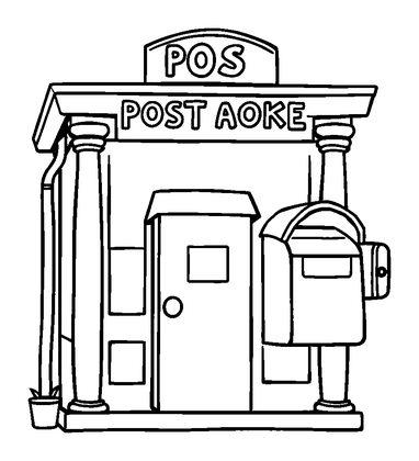 Post Office Colouring Page (Toddler, Bold & Easy)