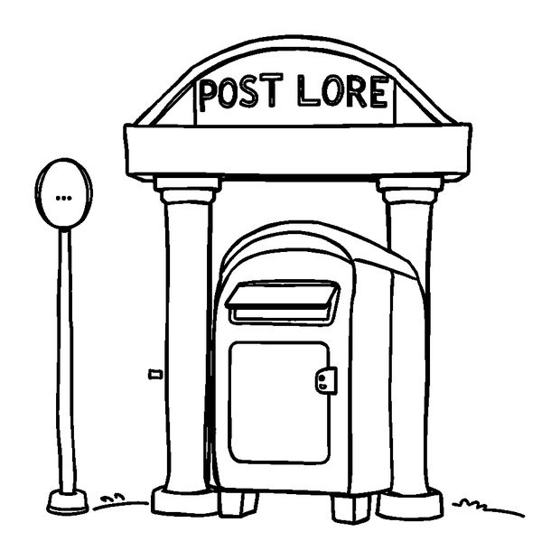 Post Office colouring page — free printable for toddlers