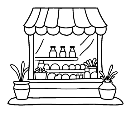 Shop Colouring Page (Kids, Bold & Easy)