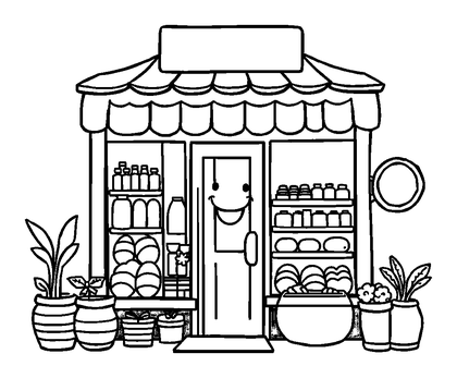 Shop Colouring Page (Toddler, Bold & Easy)
