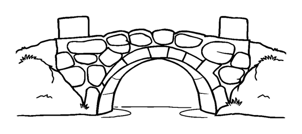 Stone Bridge colouring page — free printable for toddlers