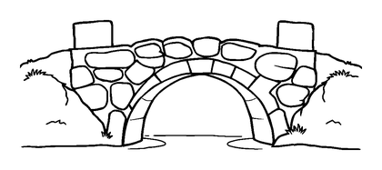 Stone Bridge Colouring Page (Toddler, Bold & Easy)