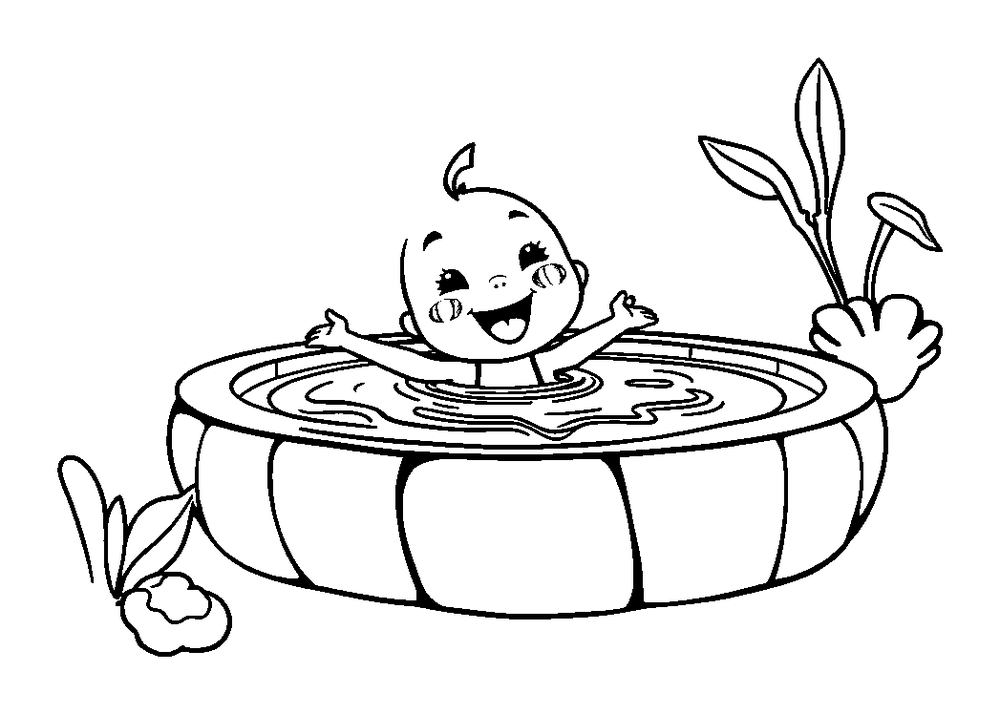 Swimming Pool colouring page — free printable for kids