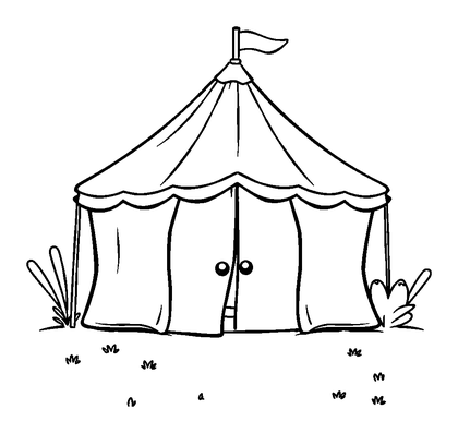 Tent Colouring Page (Kids, Standard)