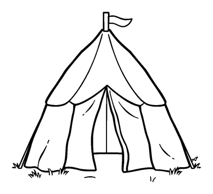 Tent Colouring Page (Kids, Standard)
