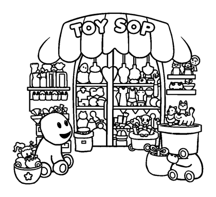Toy Shop Colouring Page (Kids, Standard)