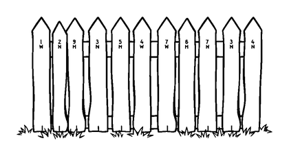 White Picket Fence Colouring Page (Kids, Standard)