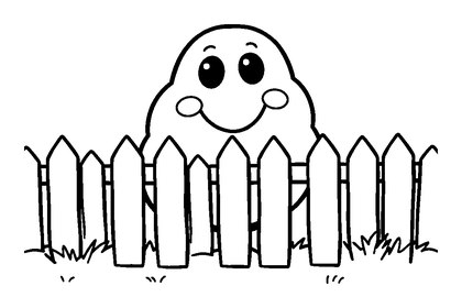 White Picket Fence Colouring Page (Toddler, Bold & Easy)