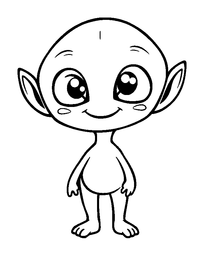 Alien colouring page — free printable for kids