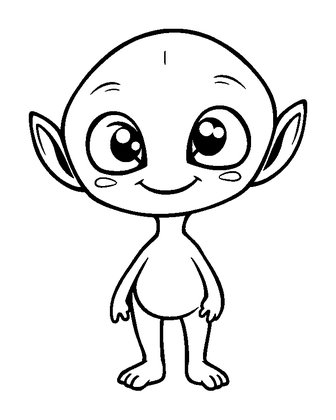 Alien Colouring Page (Kids, Standard)