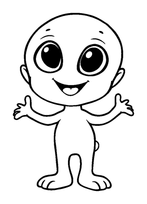 Alien Colouring Page (Toddler, Standard)
