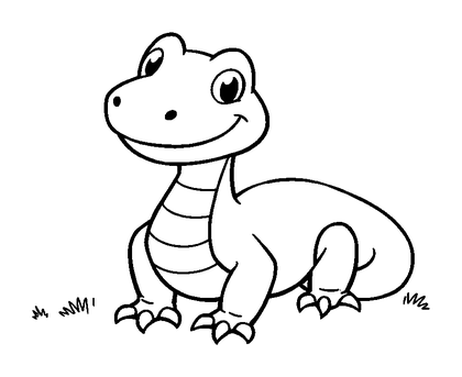 Basilisk Colouring Page (Toddler, Bold & Easy)