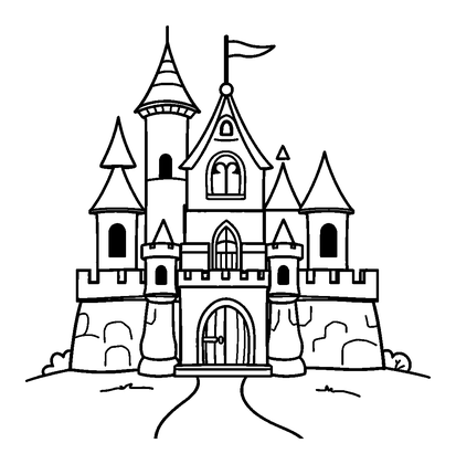 Castle Colouring Page (Toddler, Standard)