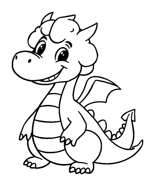 Cloud Dragon colouring page — free printable for kids