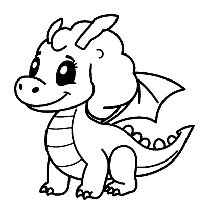 Cloud Dragon Colouring Page (Kids, Standard)