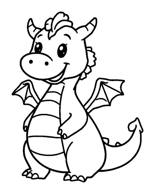 Cloud Dragon colouring page — free printable for toddlers