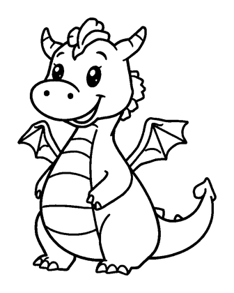 Cloud Dragon Colouring Page (Toddler, Bold & Easy)