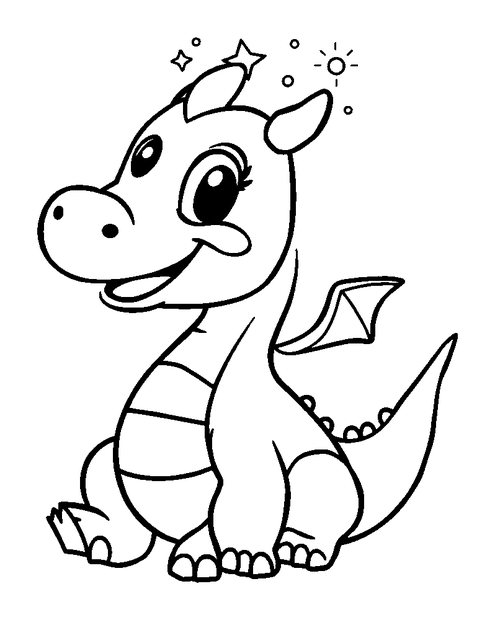 Constellation Dragon colouring page — free printable for kids