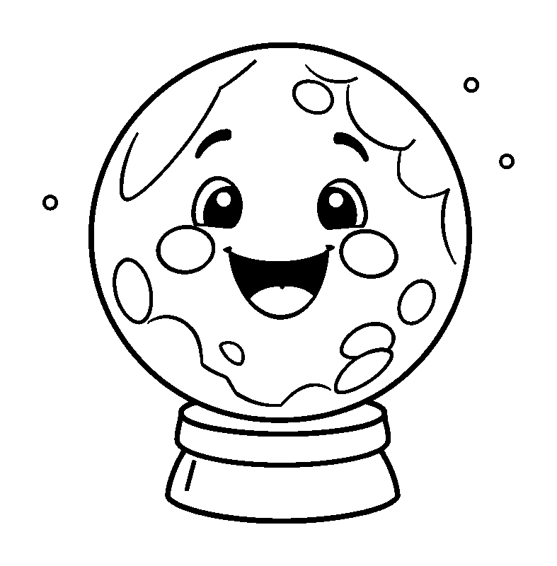 Crystal Ball colouring page — free printable for kids