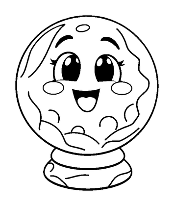 Crystal Ball Colouring Page (Kids, Standard)