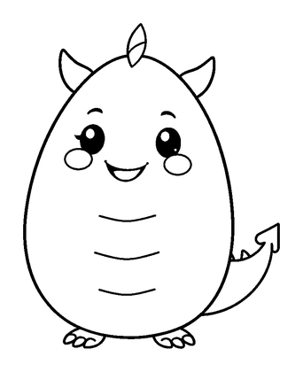 Dragon Egg Colouring Page (Toddler, Bold & Easy)