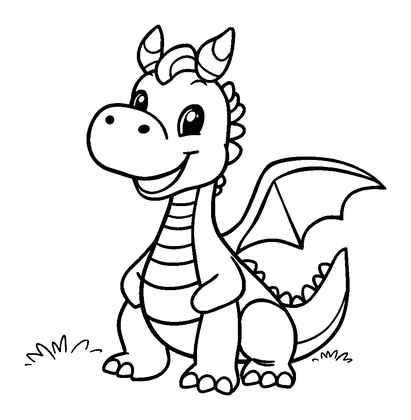 Dragon Colouring Page (Kids, Bold & Easy)