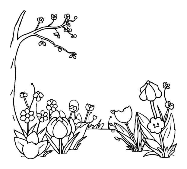 Enchanted Garden colouring page — free printable for kids
