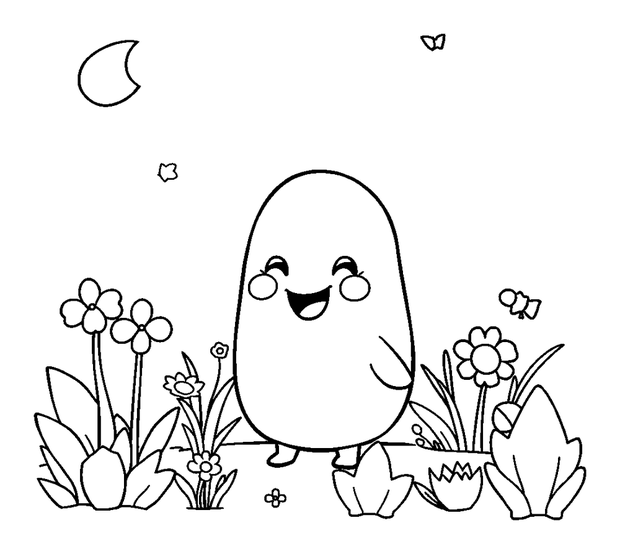 Enchanted Garden colouring page — free printable for toddlers