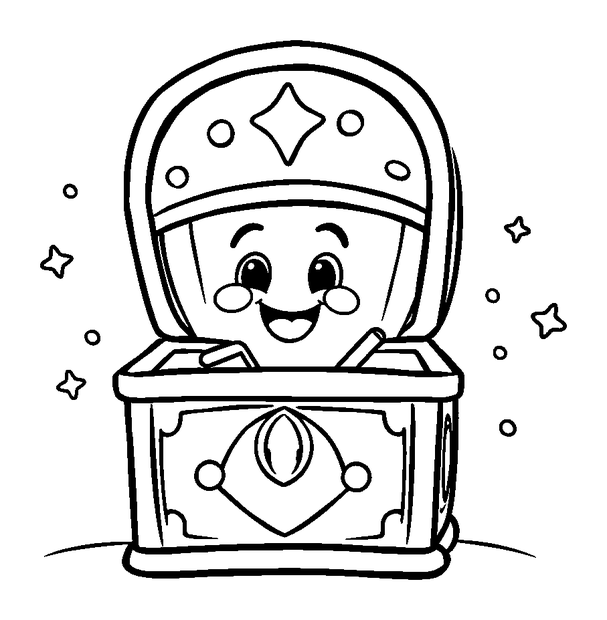Enchanted Music Box colouring page — free printable for kids
