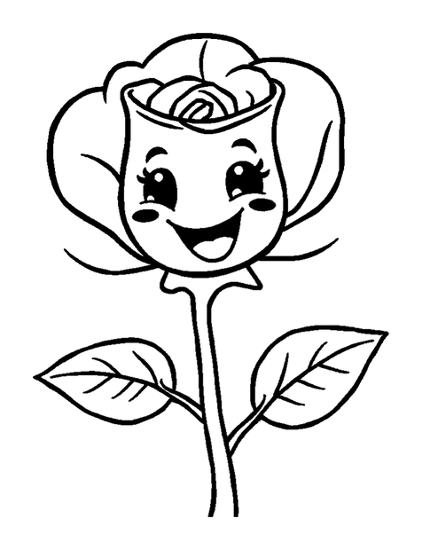 Enchanted Rose colouring page — free printable for kids