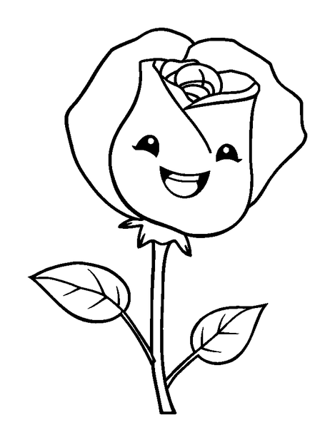 Enchanted Rose colouring page — free printable for kids