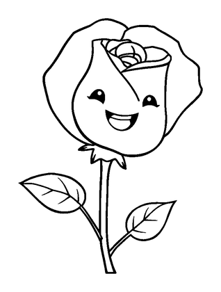 Enchanted Rose Colouring Page (Kids, Standard)