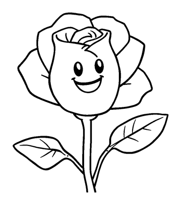 Enchanted Rose Colouring Page (Toddler, Bold & Easy)