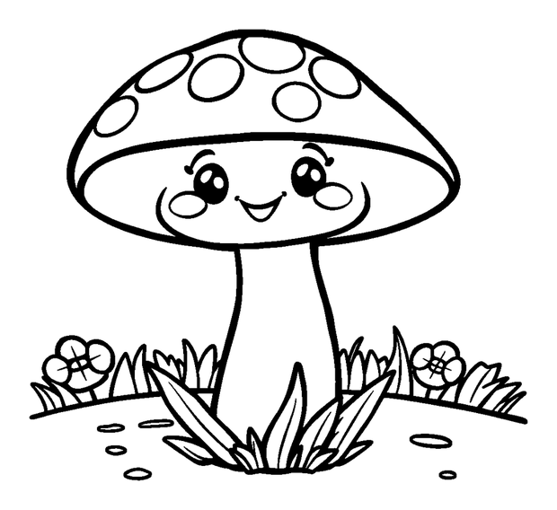 Fairy Toadstool colouring page — free printable for kids