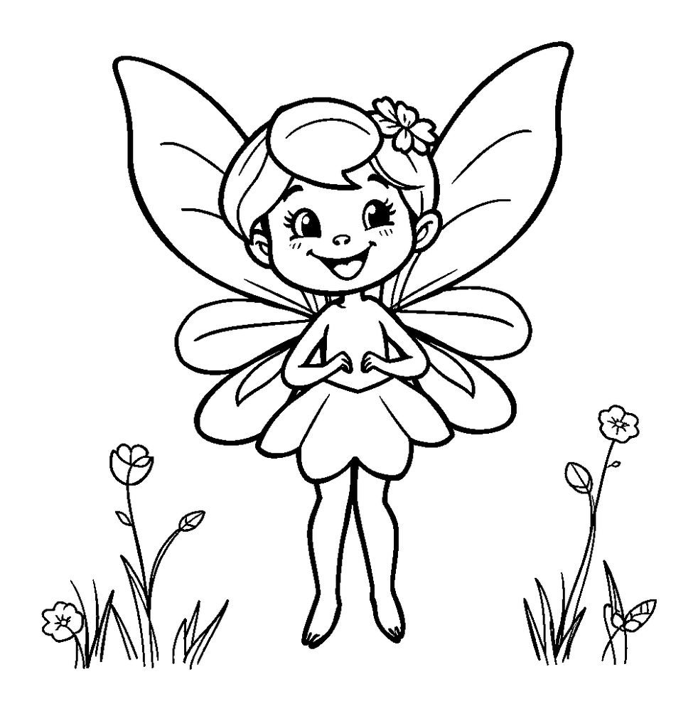 Fairy colouring page — free printable for kids