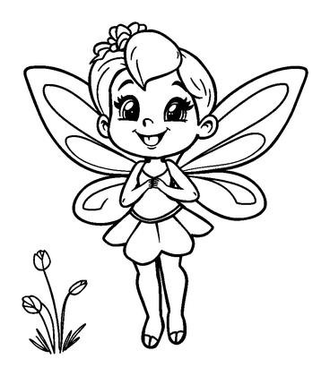 Fairy Colouring Page (Kids, Standard)