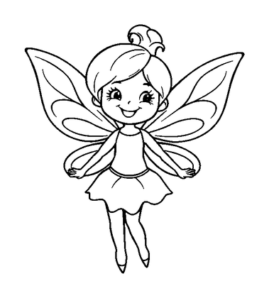 Fairy Colouring Page (Toddler, Bold & Easy)
