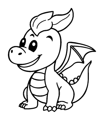 Fire Dragon Colouring Page (Kids, Bold & Easy)