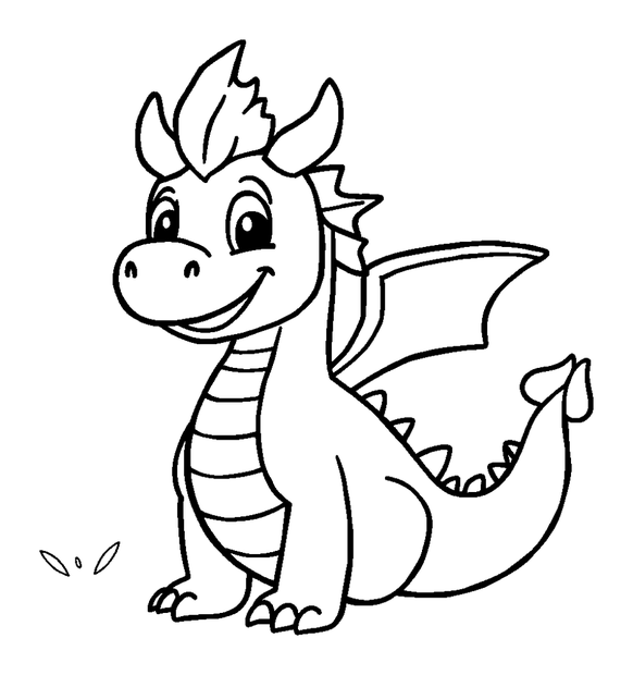 Fire Dragon colouring page — free printable for toddlers