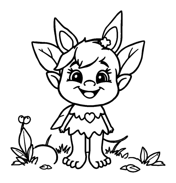 Forest Sprite colouring page — free printable for kids