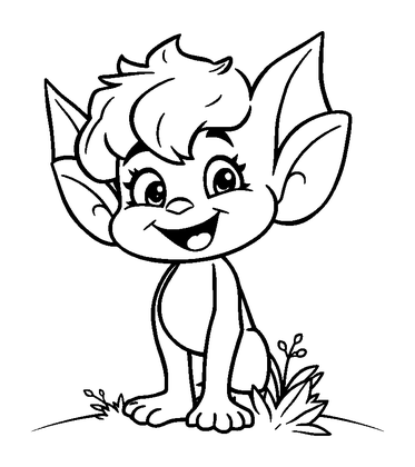 Forest Sprite Colouring Page (Kids, Standard)
