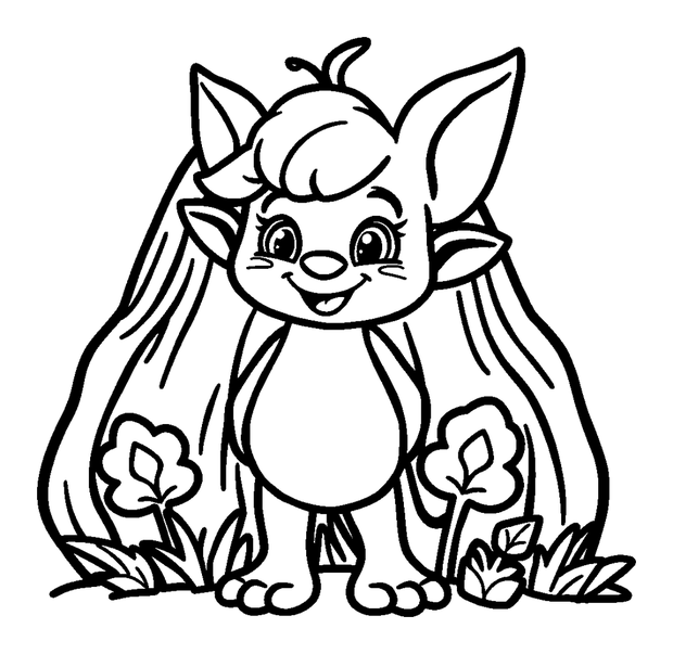 Forest Sprite colouring page — free printable for toddlers