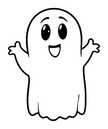 Friendly Ghost Colouring Page (Kids, Standard)