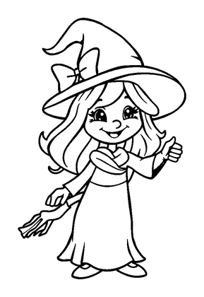 Friendly Sea Witch Colouring Page (Kids, Standard)