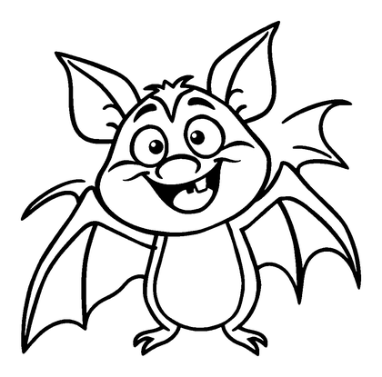 Friendly Vampire Bat Colouring Page (Kids, Standard)