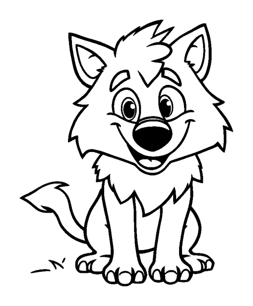 Friendly Werewolf colouring page — free printable for kids